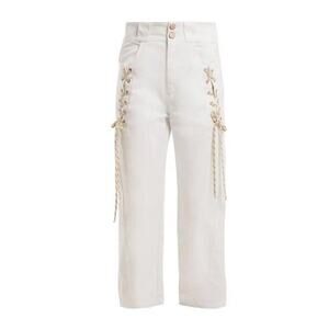 See By Chloe Pants Lace Up Wide Leg Straight Trousers $485 EU36 XS/2